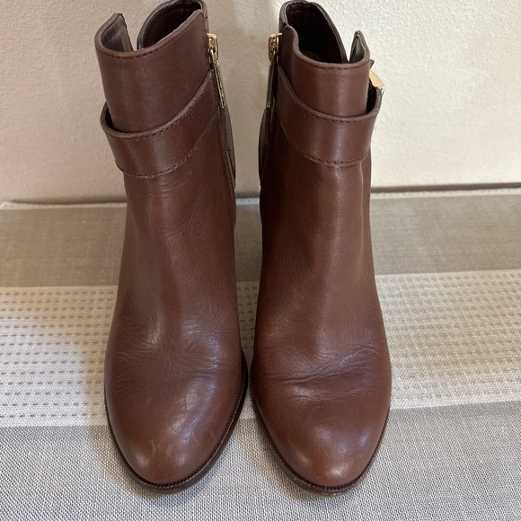Louise Et Cie Ankle Boots Brown Leather Round Toe Size 7.5/37.5 - Picture 2 of 8